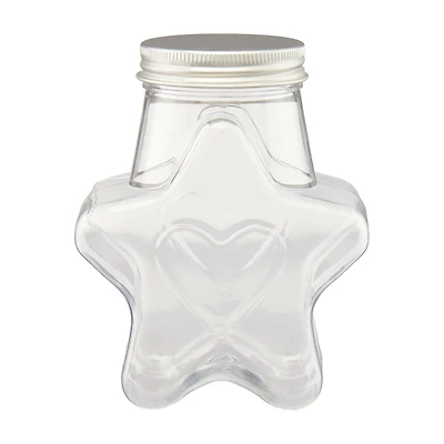 Star-Shaped Plastic Jar with Metal Lid
