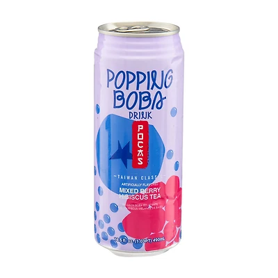 Popping Boba Drink, Mixed Berry Hibiscus Tea