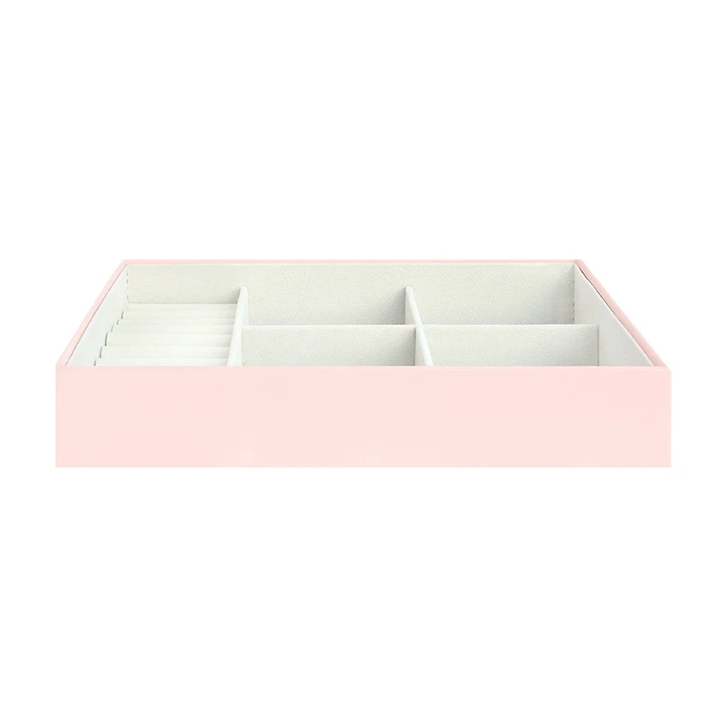 Vegan Leather Stackable Jewelry Tray, Blush Pink