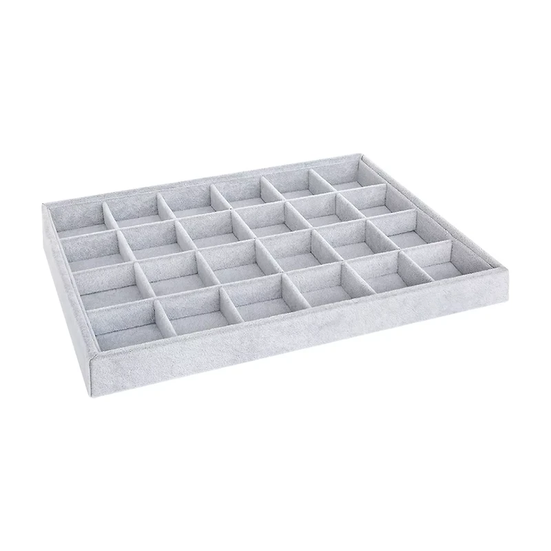 Stackable 24 Cubes Jewelry Tray, Gray