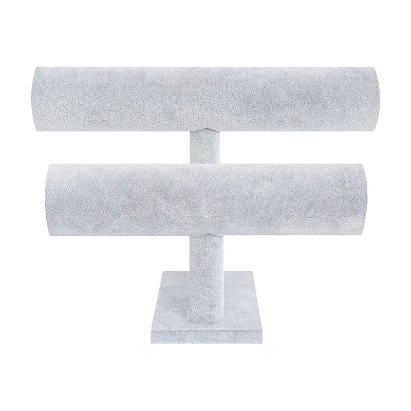 Jewelry Organizer Stand, 2 Tier, Gray