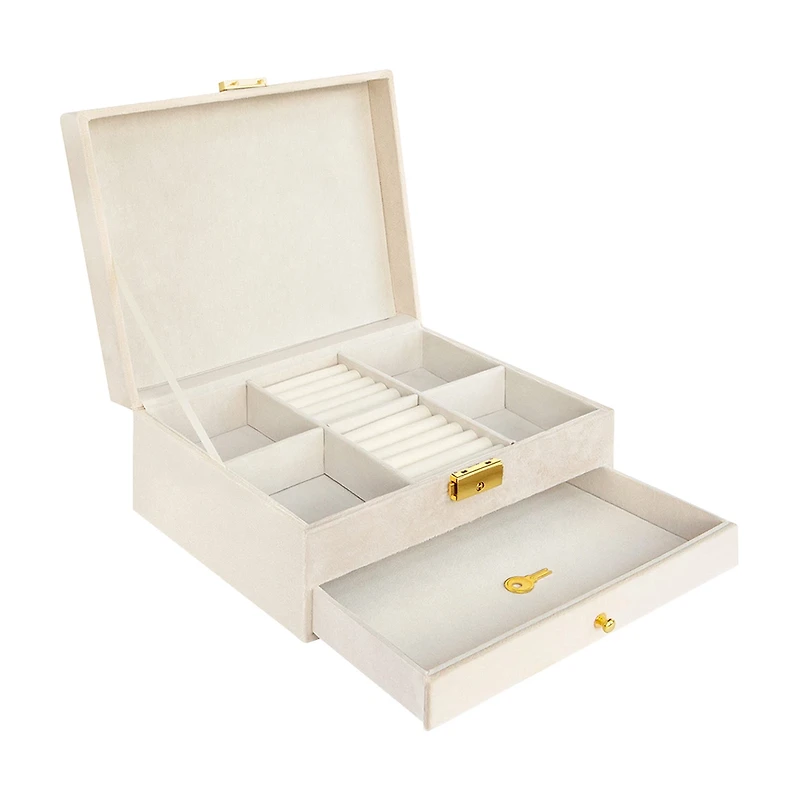 Jewelry Chest of Drawers with Key, Large