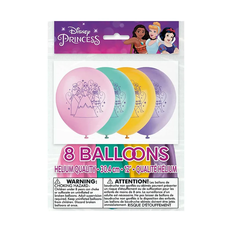 Disney Princess Latex Party Balloons, 12 in