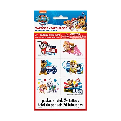Paw Patrol Party Favor Tattoos, 24 ct