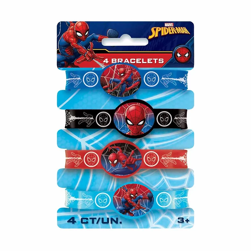Spiderman Party Favor Bracelets, 4 pk