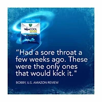 Vicks VapoCool Severe Sugar Free, Medicated Sore Throat Drops, Max Strength Menthol, Soothes Sore Throat Pain, Winterfrost Flavor, 30 ct
