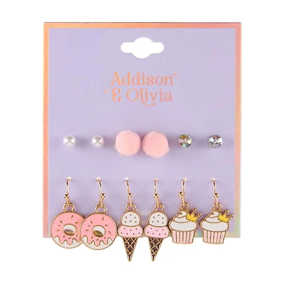Addison & Olivia Girly Dessert 6 Pairs Earrings Set
