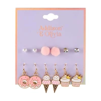 Addison & Olivia Girly Dessert 6 Pairs Earrings Set