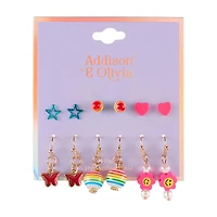 Smiley Flower Multi Earring Set