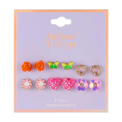 Addison & Olivia Sequin Heart Multi Earring Set