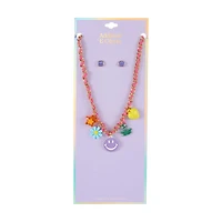 Addison & Olivia Smiley Face Charm Necklace