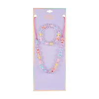 Flower Necklace and Bracelet Set