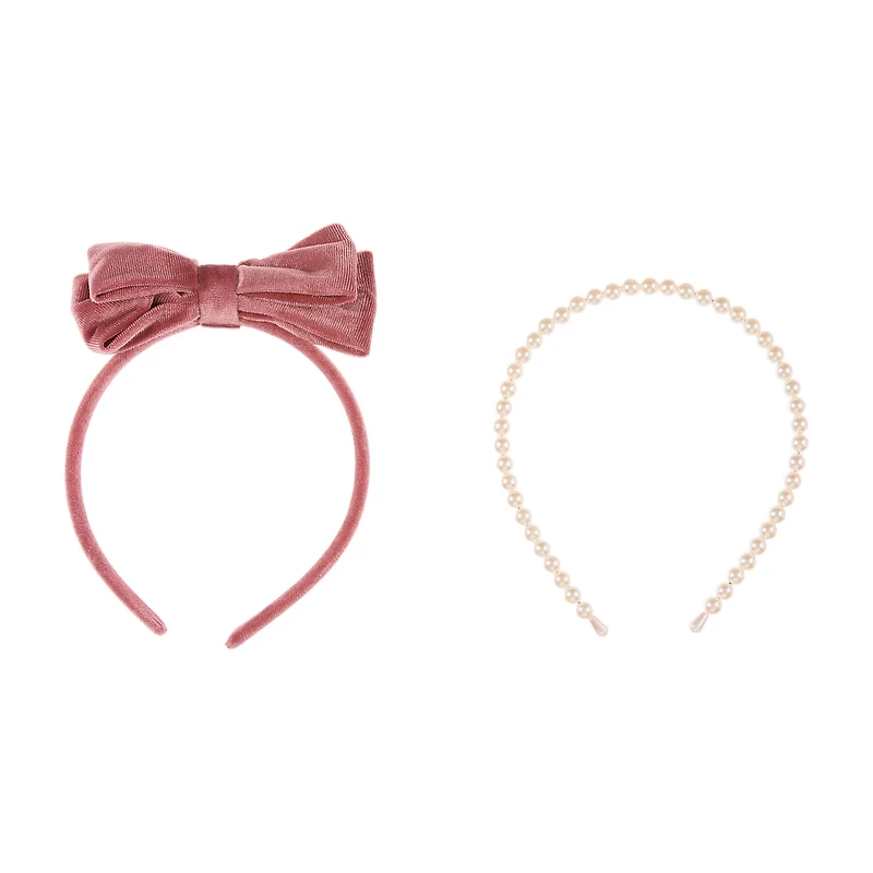 Addison & Olivia Bow and Bead Headband, 2 ct