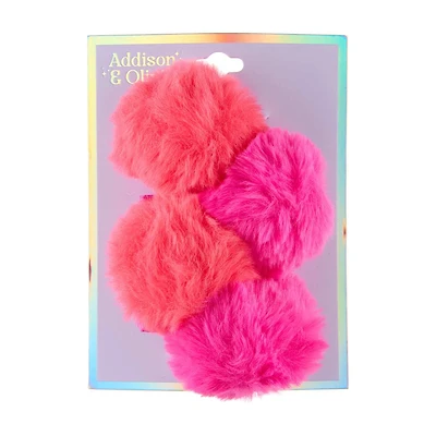 Addison & Olivia Pom Pom Hair Clips, 4 ct