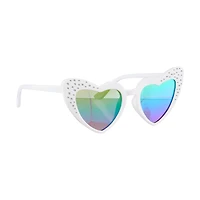 Addison & Olivia White Heart Sunglasses