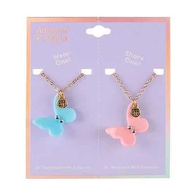Addison & Olivia BFF Butterfly Necklace Set