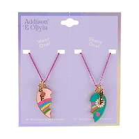 Addison & Olivia Best Friends Heart Pendant Necklaces Set