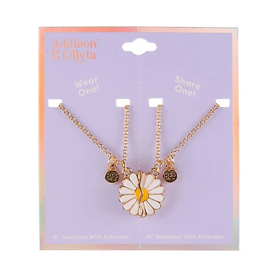 Addison & Olivia BFF Daisy Flower Necklace Set