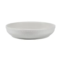 Round Beaded Style Dinner Bowl, White, 8.5 in