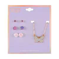 Addison & Olivia Garden Butterfly Necklace and Earring Set