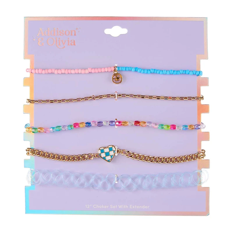 Addison & Olivia Heart Choker Set