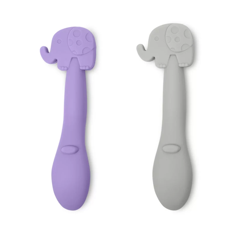 Owl & Coo Feeding Spoons, 2 ct, Elephants