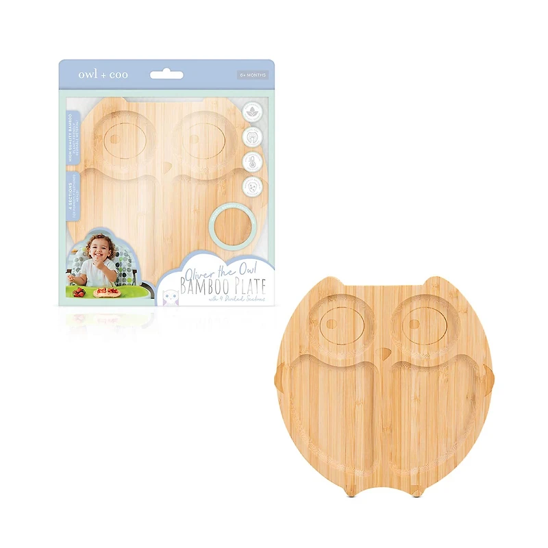 Owl & Coo Bamboo Plate, Panda
