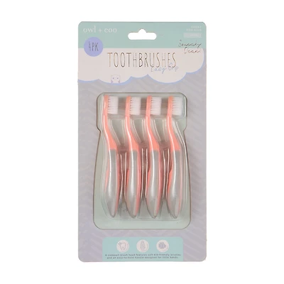 Owl + Coo Baby Toothbrushes, 4 Pack