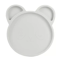 Owl & Coo 3-Section Silicone Panda Dish, Gray
