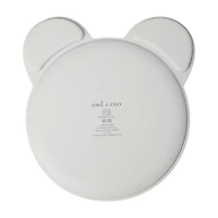 Owl & Coo 3-Section Silicone Panda Dish, Gray