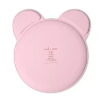 Owl & Coo 3-Section Silicone Grip Dish, Panda, Pink