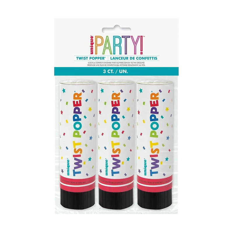 Unique Party! Twist Poppers, 3ct