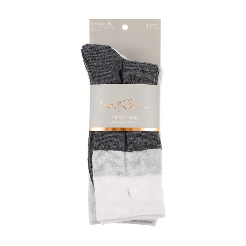 Sam & Olivia Crew Socks, 10 pairs, Gray