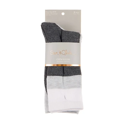 Sam & Olivia Crew Socks, 10 pairs, Gray
