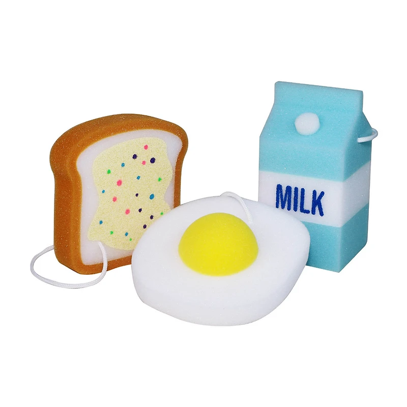 Spongeez Breakfast Themed Bath Sponge, Assorted