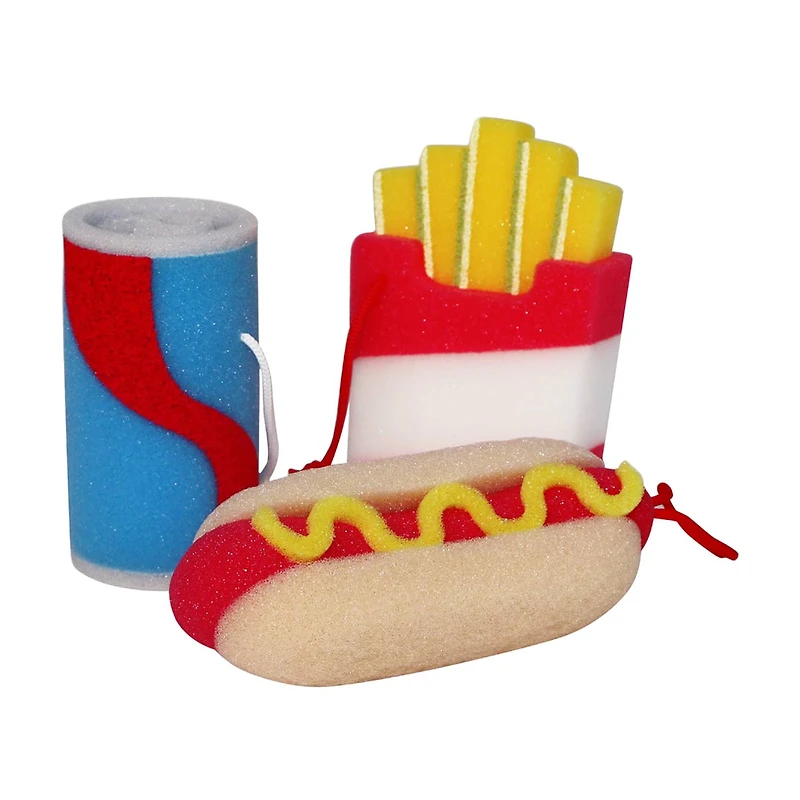 Spongeez Fast Food Themed Bath Sponge, Assorted