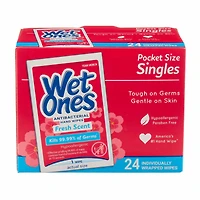Wet Ones Antibacterial Hand Wipes, Fresh Scent, 24 ct