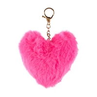 Addison & Olivia Heart Puff Bag Charm, Vivid Pink