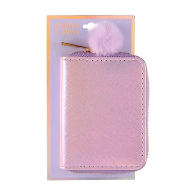 Addison & Olivia Purple Pom Card Purse