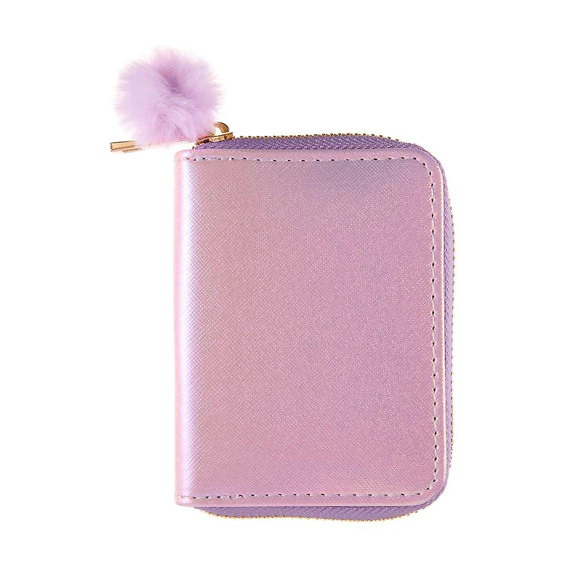 Addison & Olivia Purple Pom Card Purse