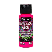 DecoArt Black Light Neon Craft Paint, Pink, 2 fl oz