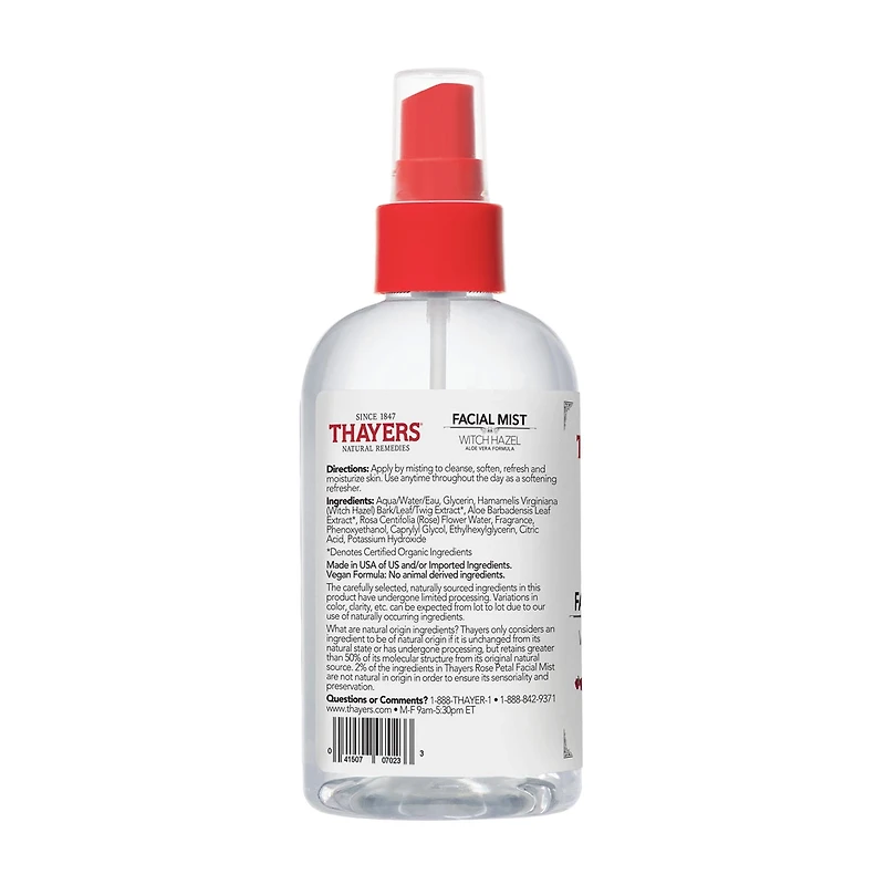Thayers Rose Facial Mist, 8 fl oz