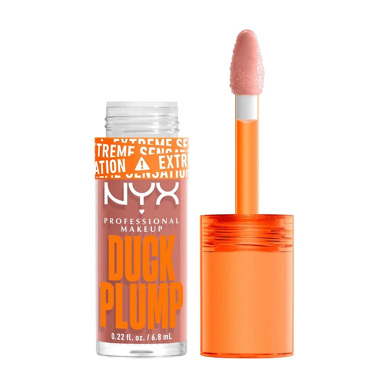 NYX Professional Makeup Duck Plump High Pigment Lip Plumping Gloss, Banging Bare
