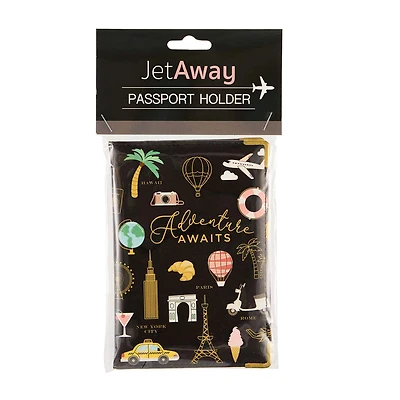 Jet Away Passport Holder, Black