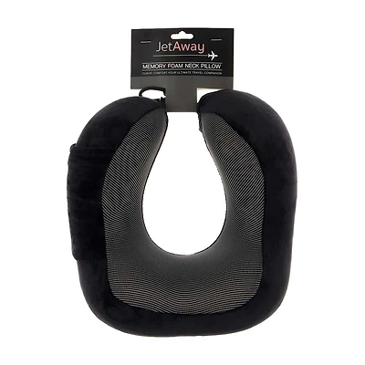 Jet Away Memory Foam Neck Pillow, Black
