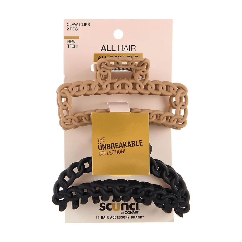 Scunci Chain Claw Clips, 2 Pack