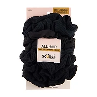 Scunci Black Scrunchies, 8 Pack