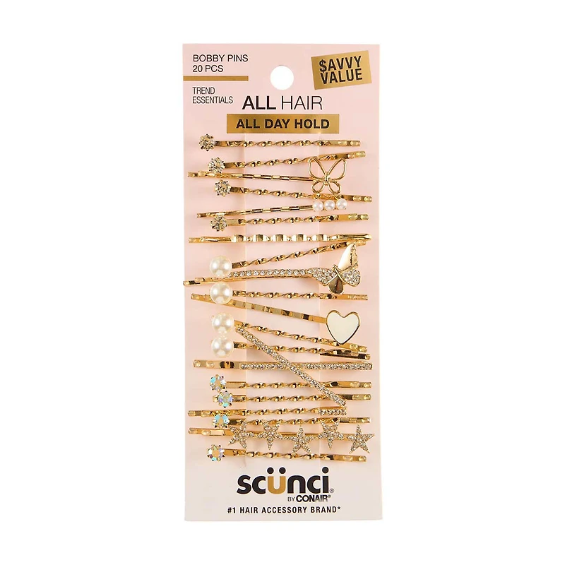 Scunci Bobby Pins, 20 Pack