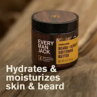 Every Man Jack Sandalwood Hydrating Beard + Scruff Softening Butter for Men, Naturally Derived, 4 oz
