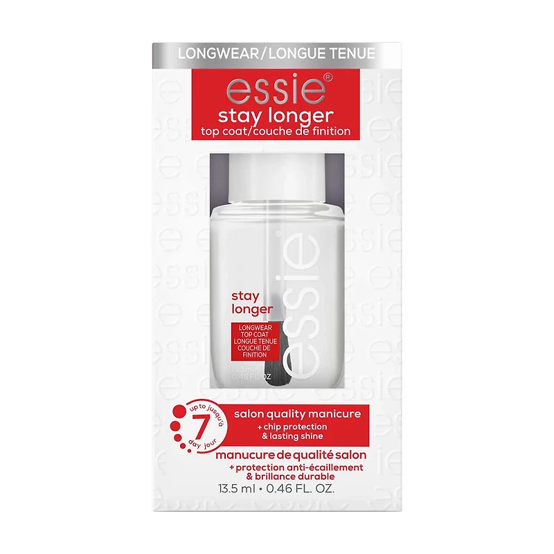 essie Stay Longer Top Coat Nail Protection, 0.46 oz